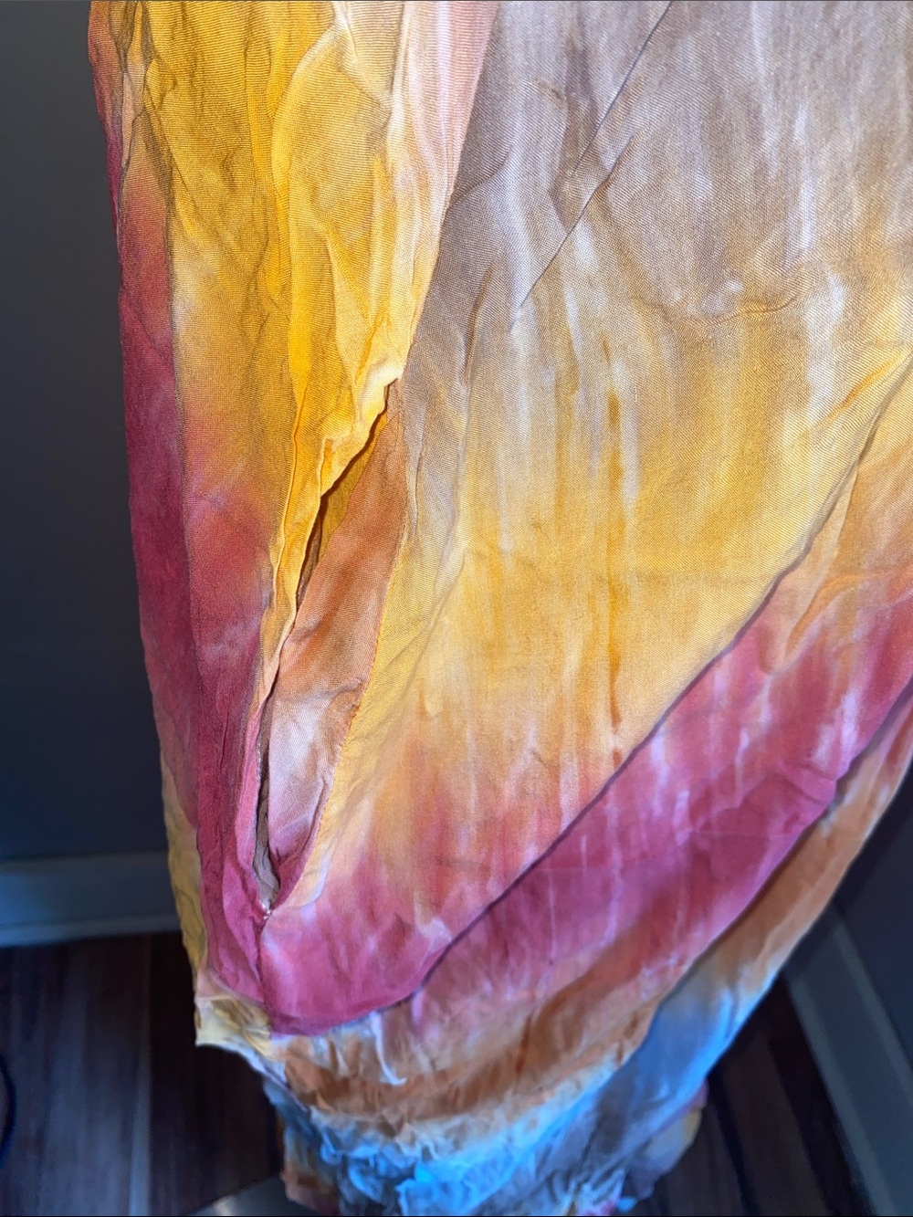 lovestitch Multicolor Tie-Dye V-Neck Maxi Slip Dress - Picture 9 of 10